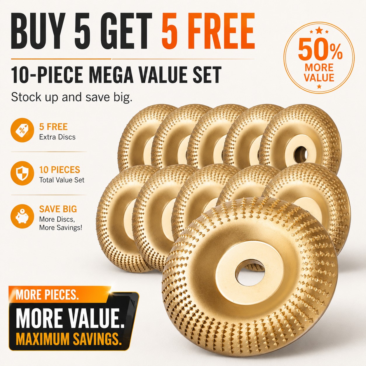 Hot Sale 49% OFF 🔥Heavy-Duty Wood Carving Disc Set