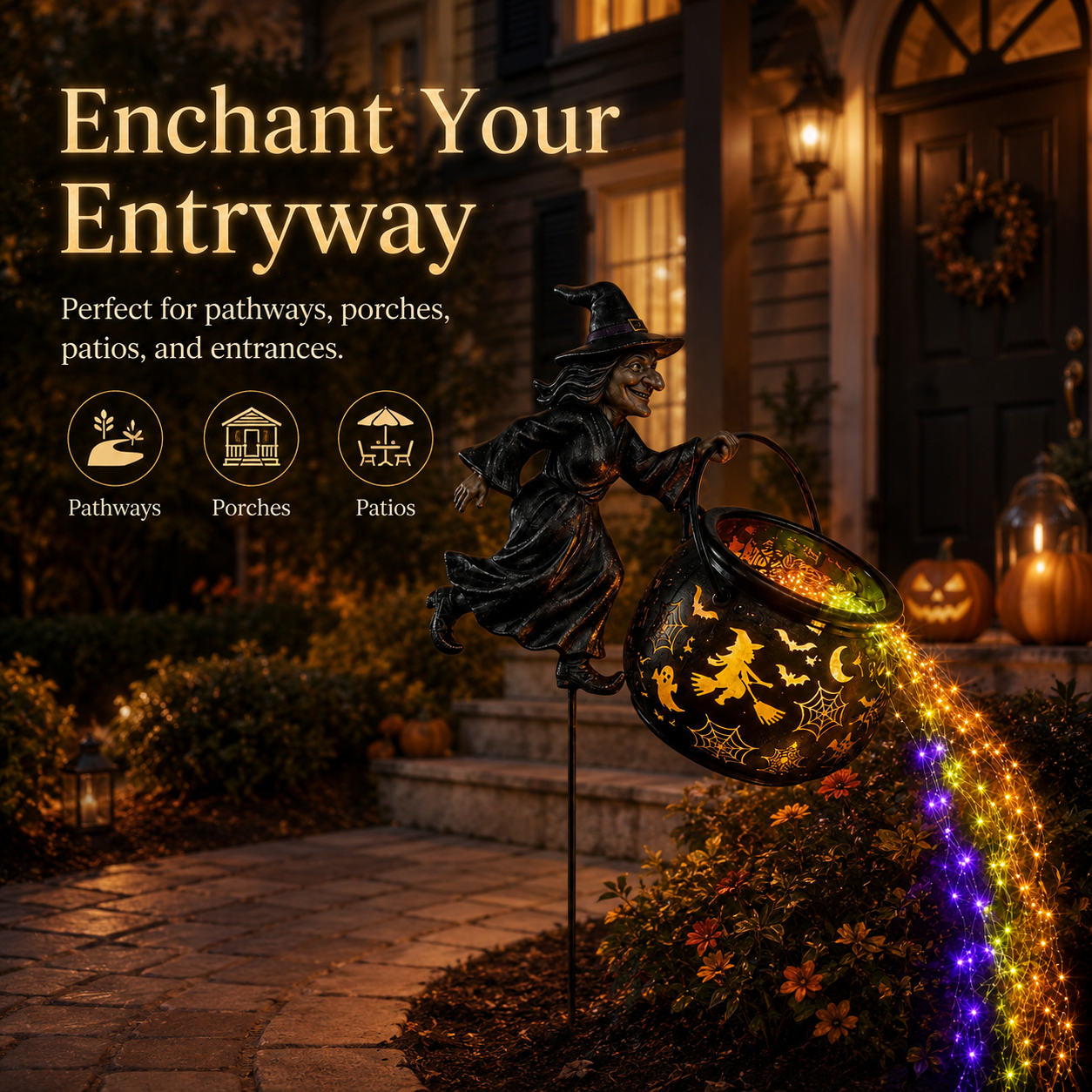 Early Halloween Sale 49% OFF🎃Halloween Witch Cauldron Garden Light