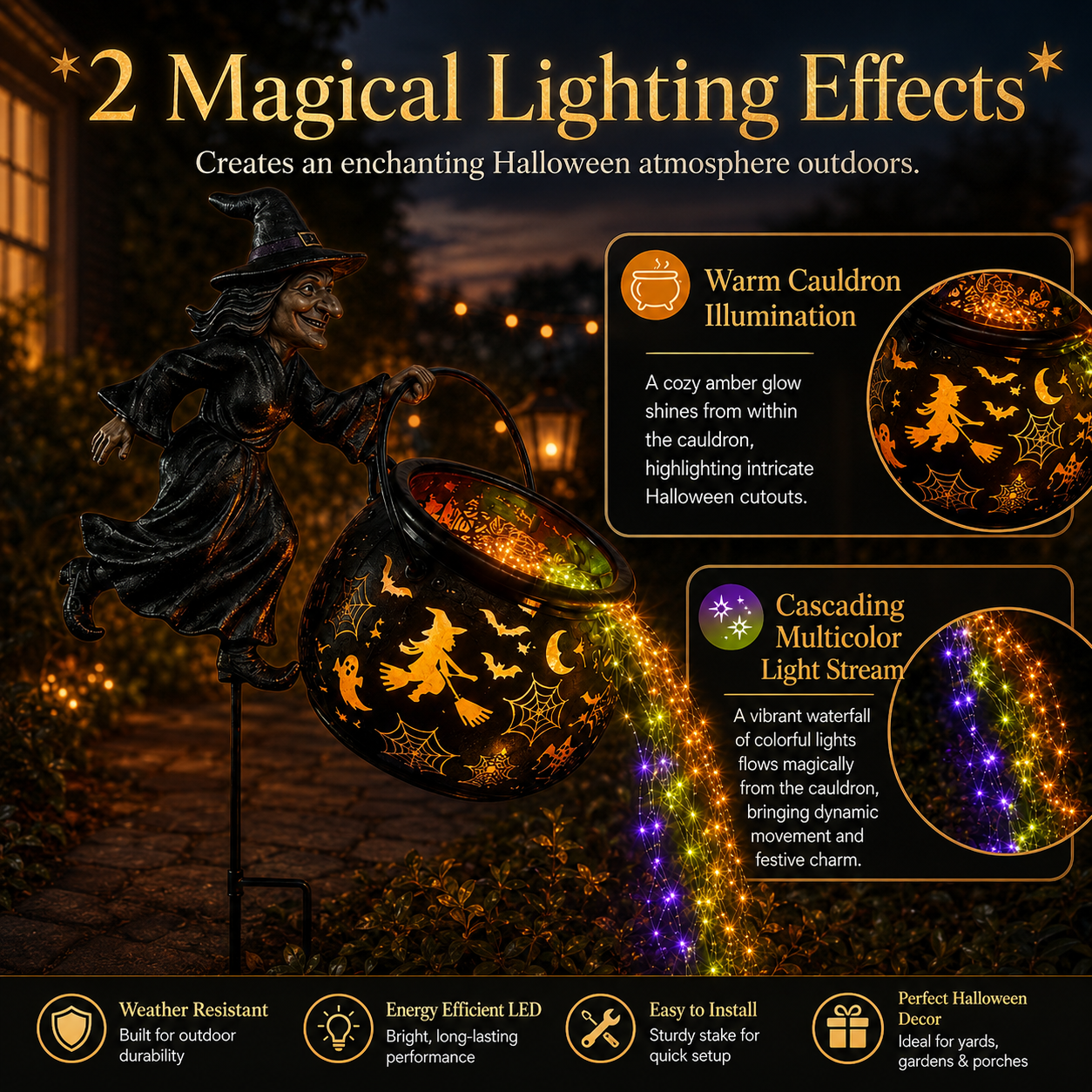 Early Halloween Sale 49% OFF🎃Halloween Witch Cauldron Garden Light
