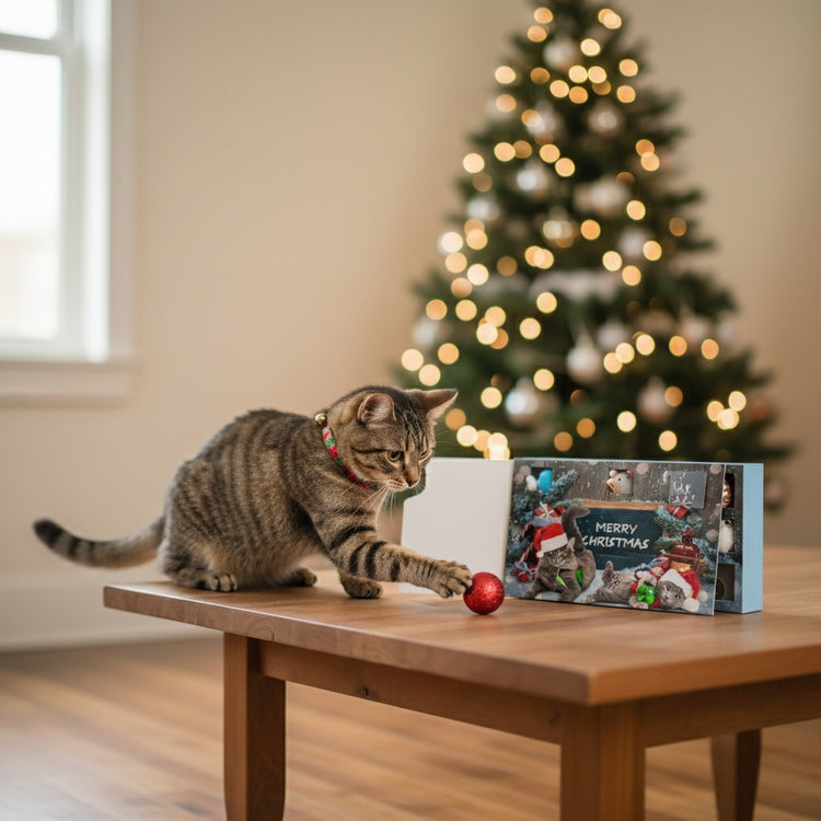 Hot Sale 49% OFF❤Cat Advent Calendar Deluxe Set – 24 Interactive Toys with Collar & Cat Wand