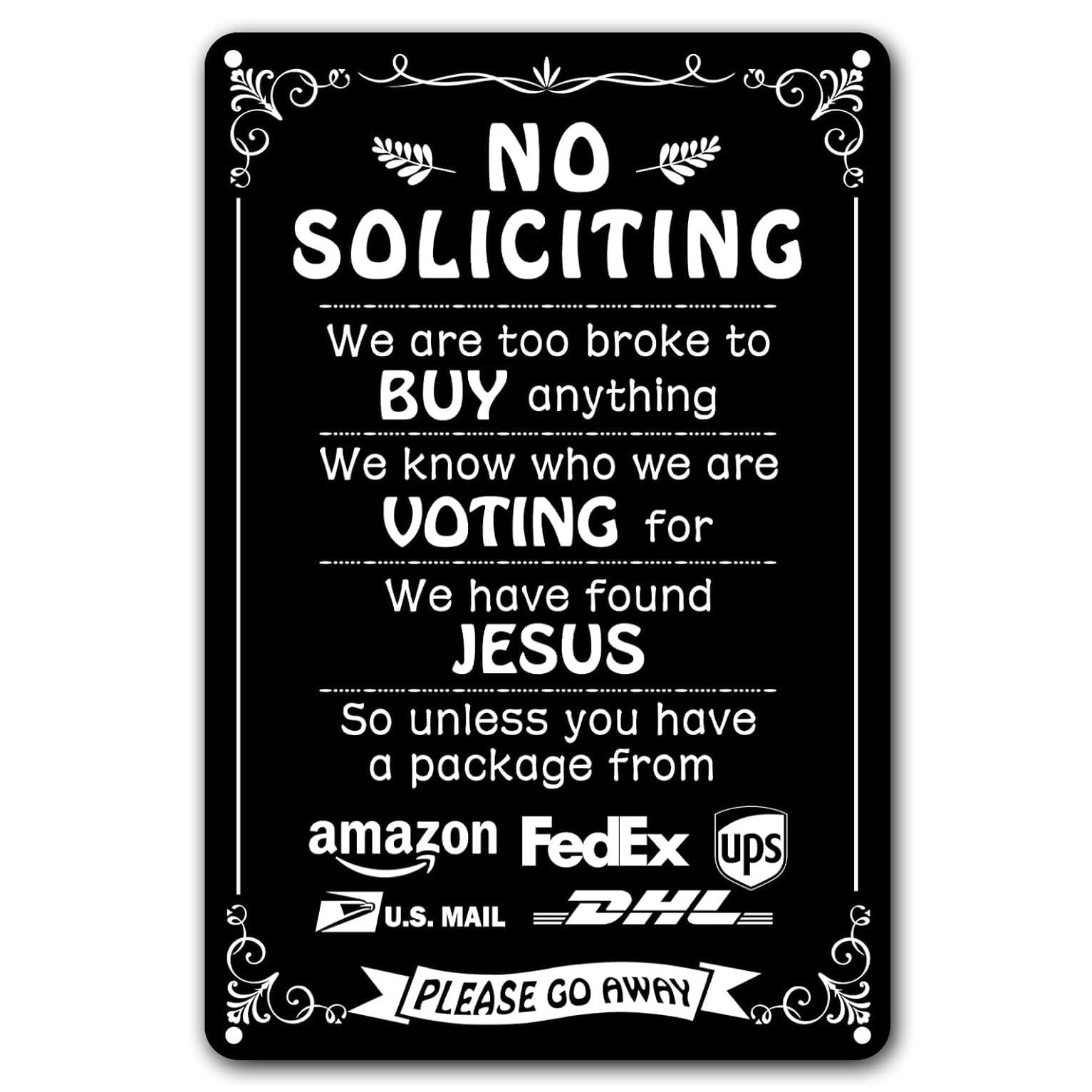 2025 summer hot sale 49% OFF🔥Humorous No Soliciting Sign for Front Door