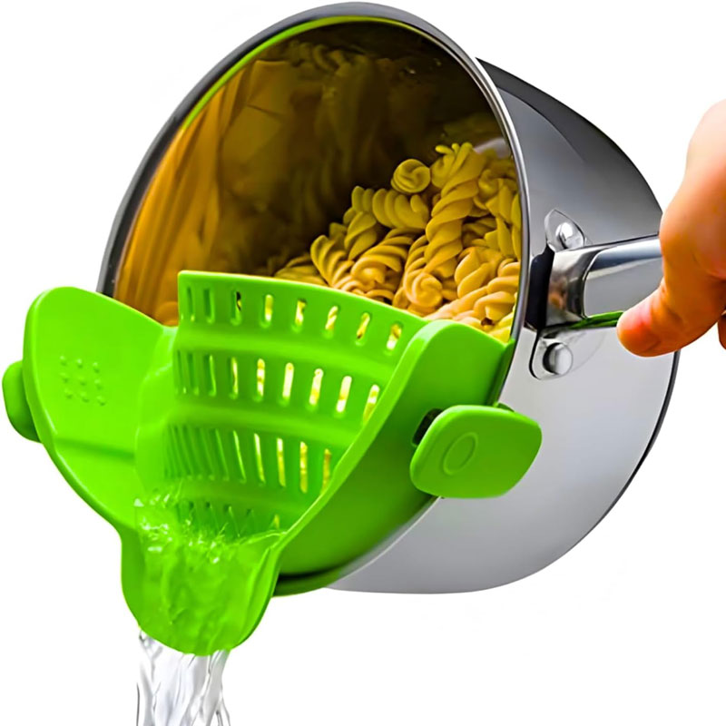 🎄Christmas Sale 49% OFF🔥Silicone Clip-On Pasta Strainer for Pots: Hands-Free & Quick Drain