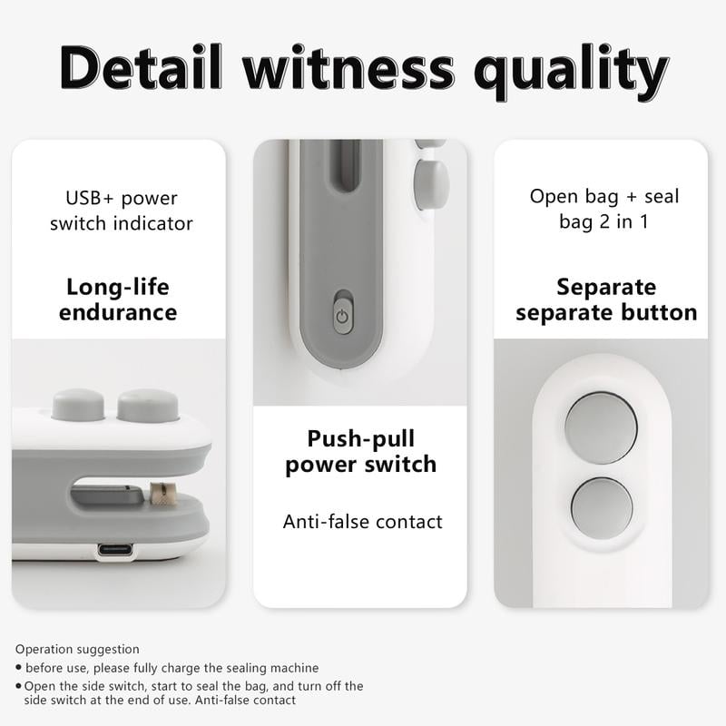 ⚡Last Week Clearance Sale 49% OFF💥Mini snack bag sealing machine, rechargeable