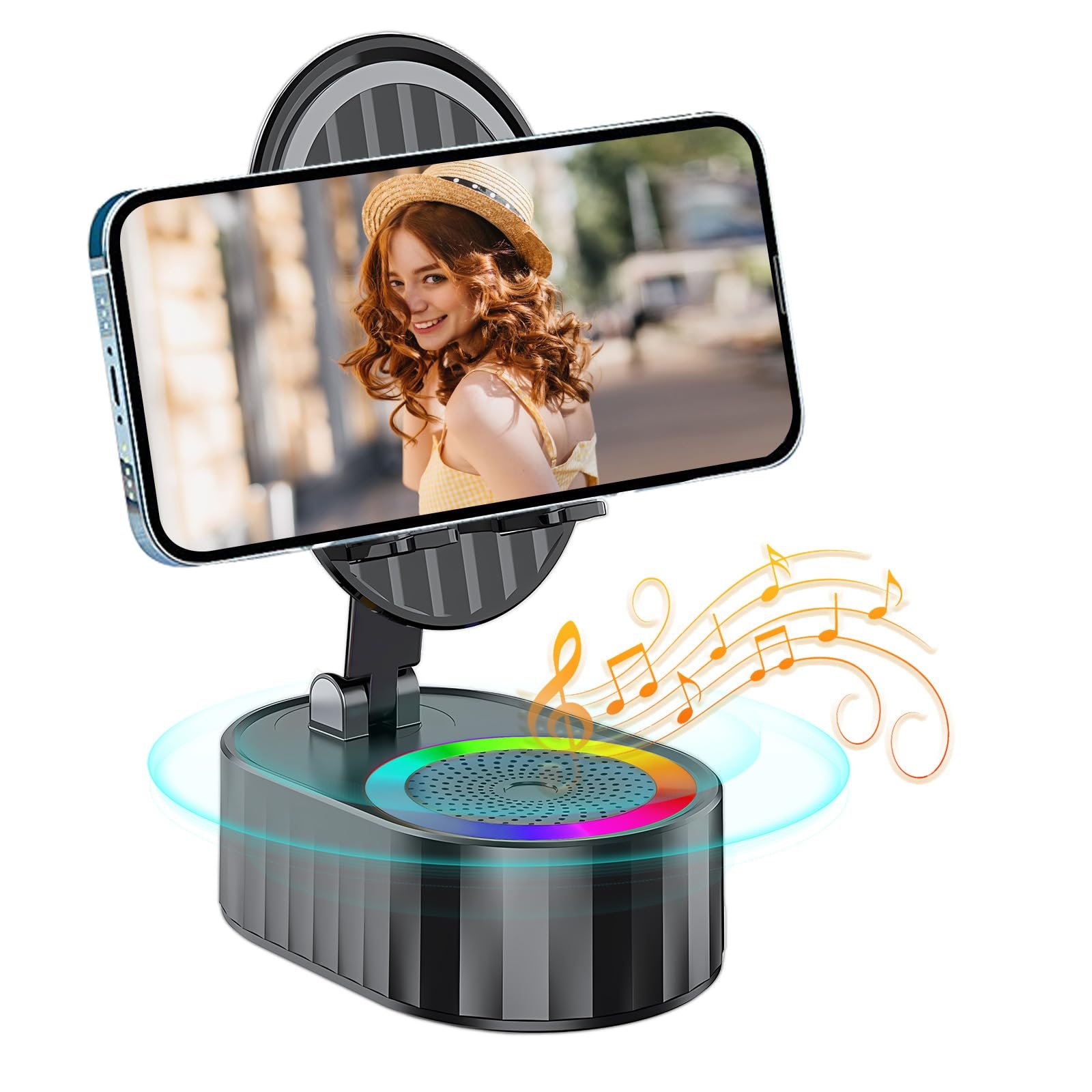 💥 2025 Summer Hot Sale50% OFF🔥2025 Upgraded Cell Phone Stand with Induction Speaker/Power Bank/Atmosphere Light