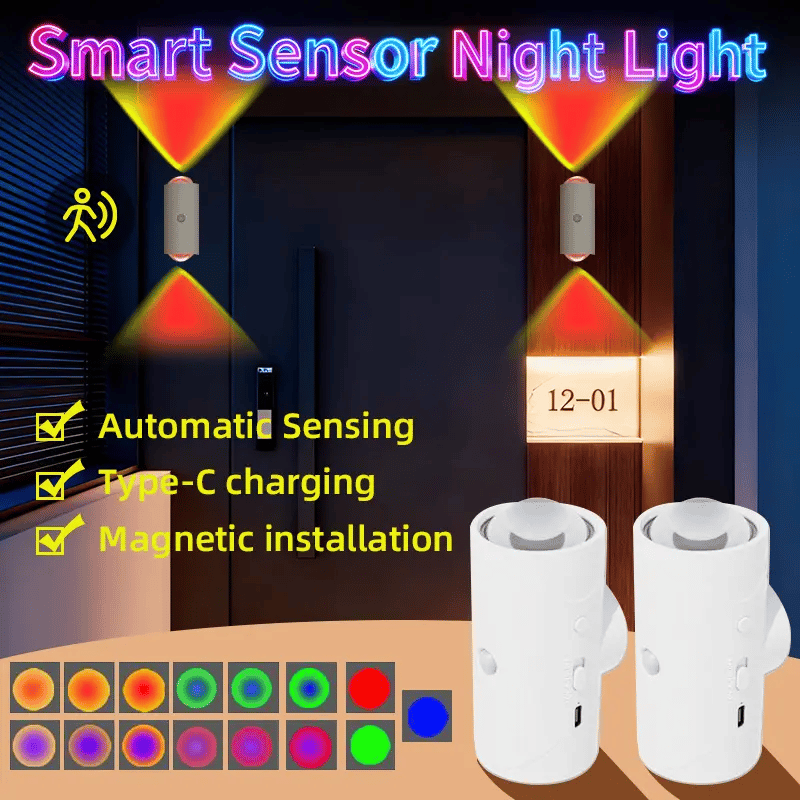 🔥Hot Sale 49% off🌟💡Smart Rechargeable LED Night Light🌈