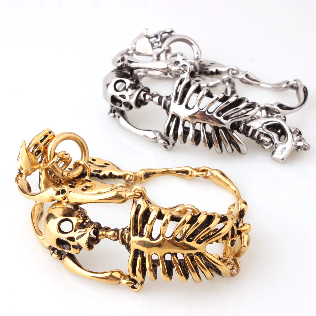 🏆Flash Sale 60% OFF - 💀🎃Vintage 316L Titanium Steel Skeleton Skull Bracelet