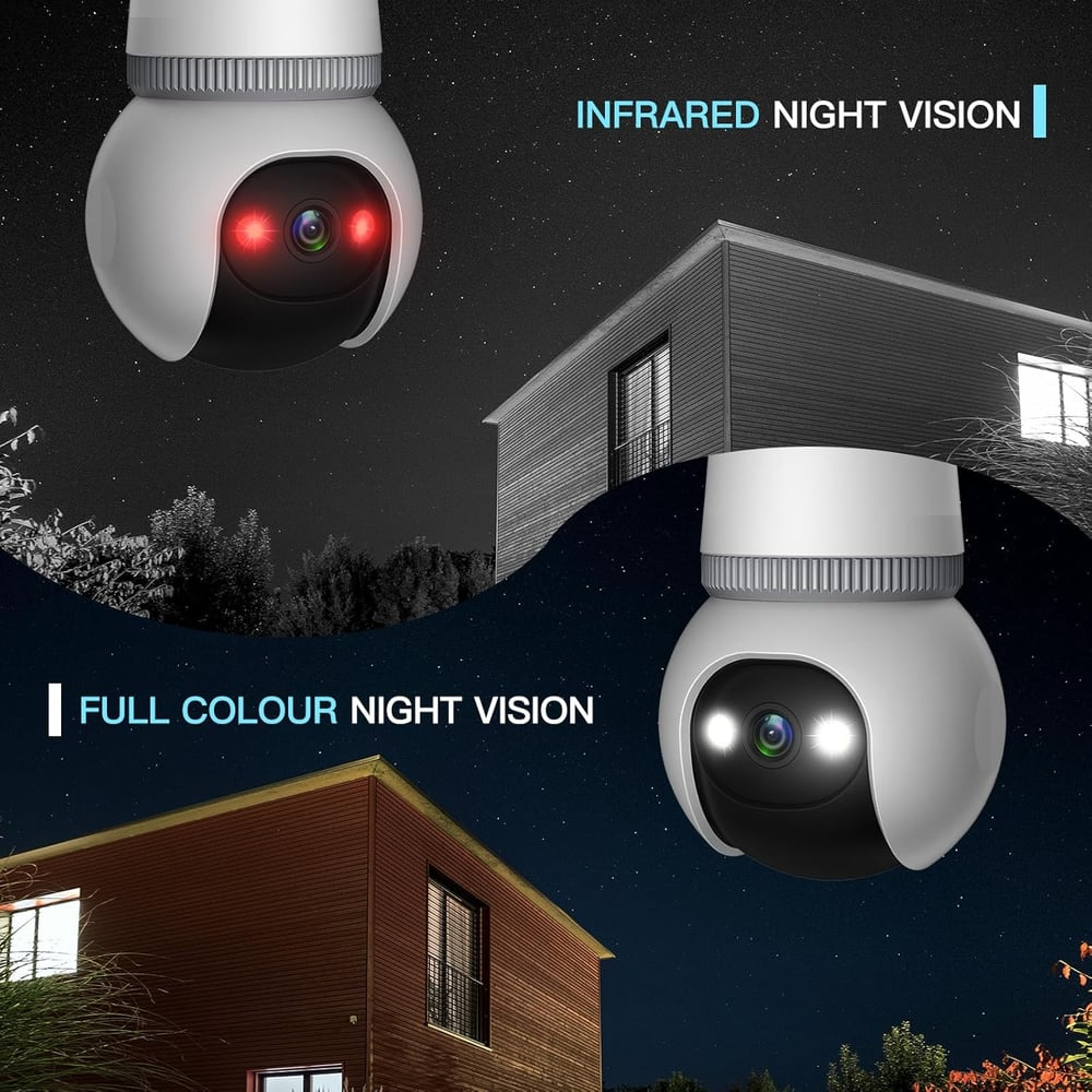 4MP Light Bulb Security Camera 5G&2.4GHz Wireless Outdoor Indoor Camera with Night Vision （ BUY 2 FREE SHIPPING)