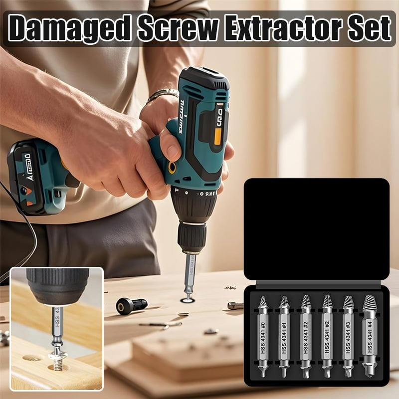 Hot sale 49% OFF🔥Stripped Broken Screw Remover Set – 6PCS Easy Out Bolt Extractor Kit 🔧