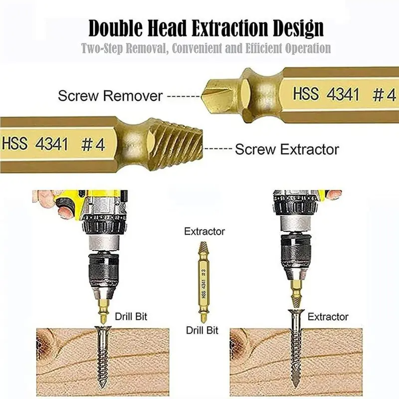 2026 Hot Sale 49%OFF🔥 Stripped Broken Screw Remover-6 PCS Set Easy Out Bolt Extractor
