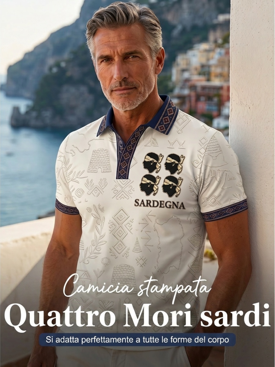 Camicia da uomo Sardegna Quattro Mori