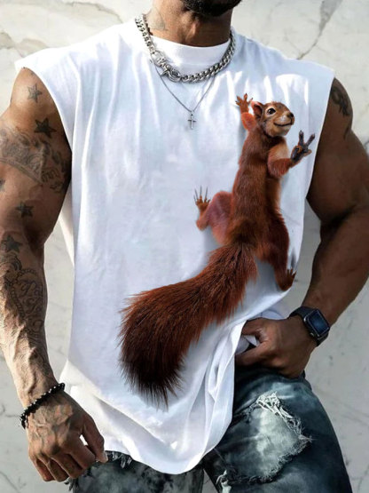 Gilet con stampa scoiattolo uomo