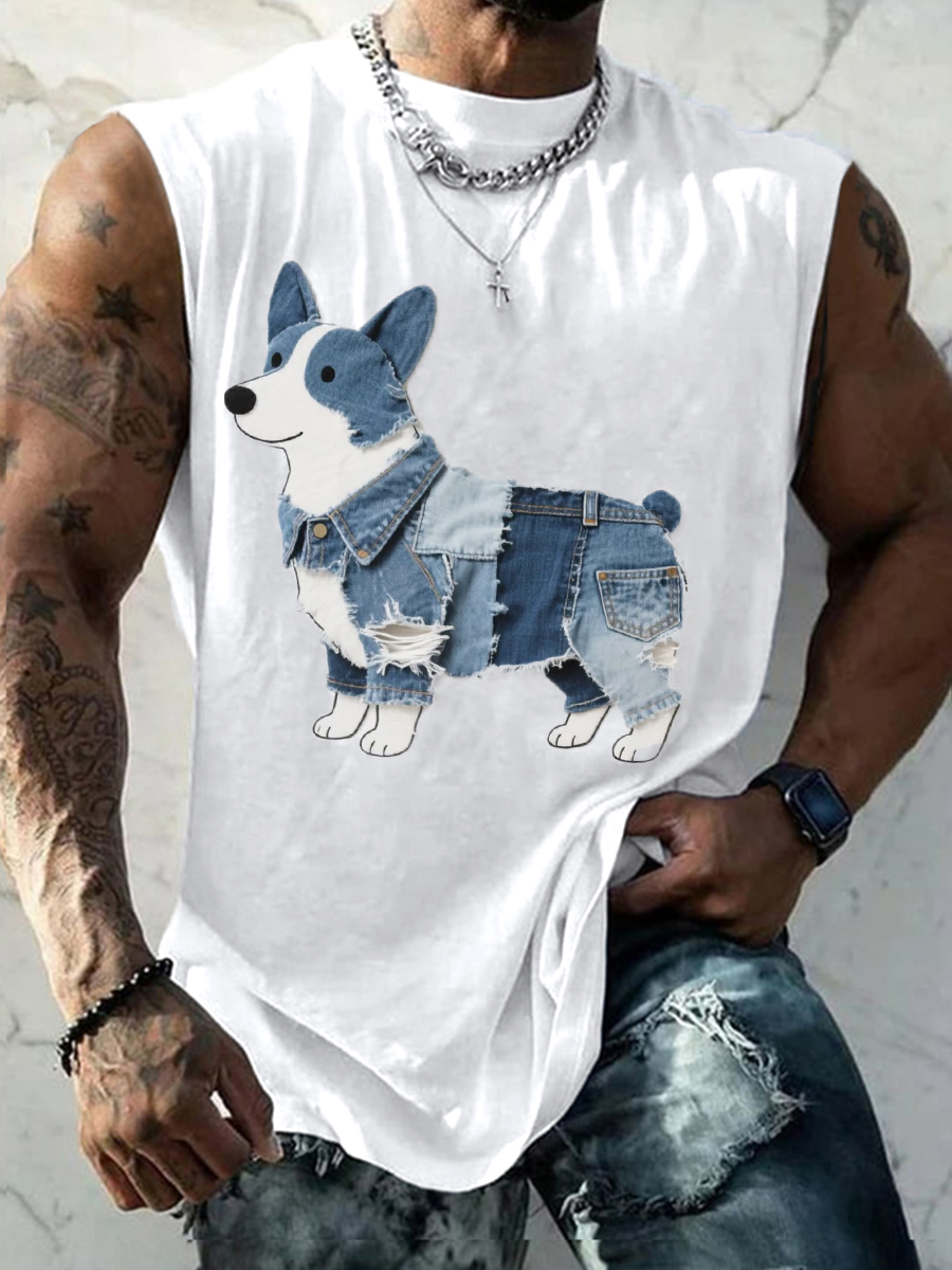 Canotta da uomo con patchwork patchwork,