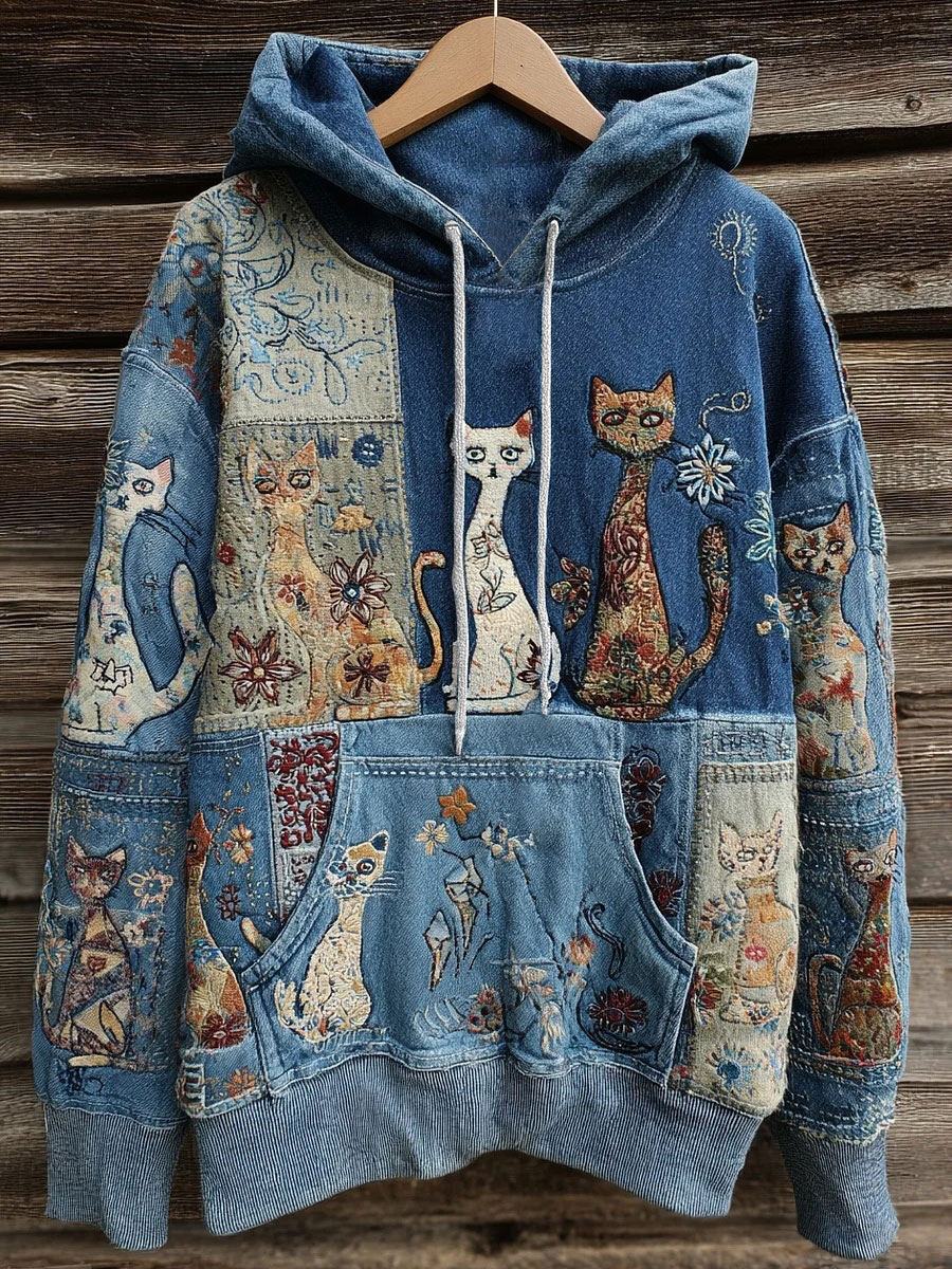 Felpa Con Cappuccio Porta Gatto Donna | Tasca Frontale Morbida | Cotone E Poliestere | Stile Casual - Foto 3