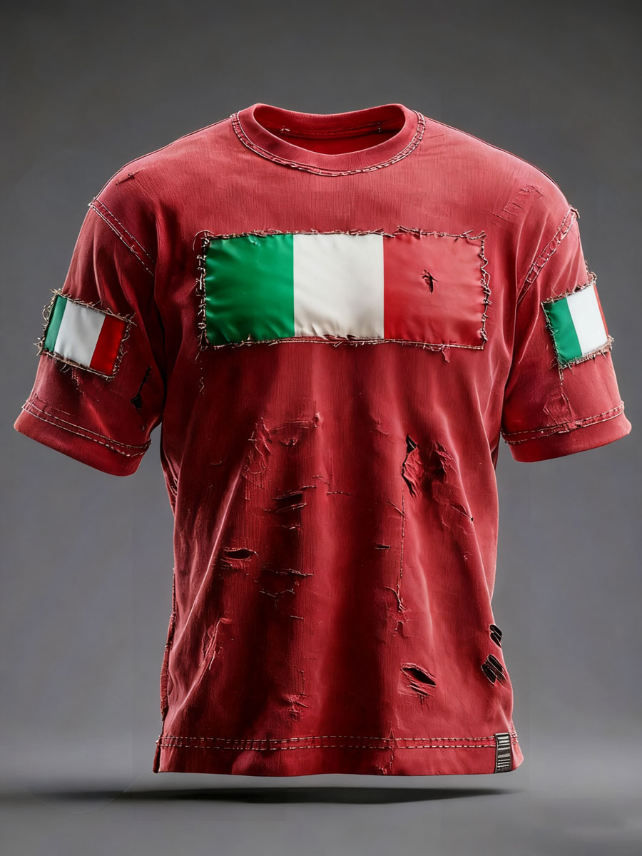 Maglietta casual da uomo con stampa italiana