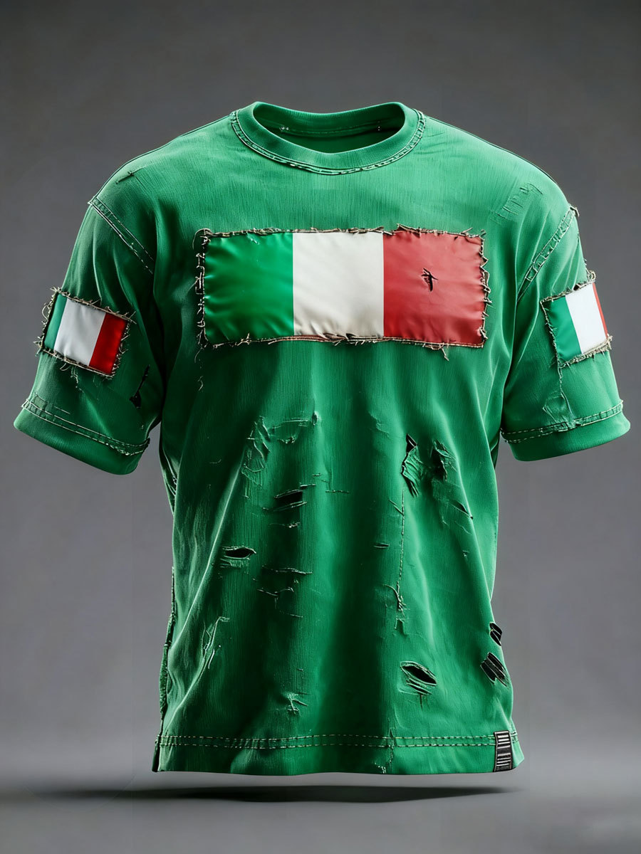 Maglietta casual da uomo con stampa italiana