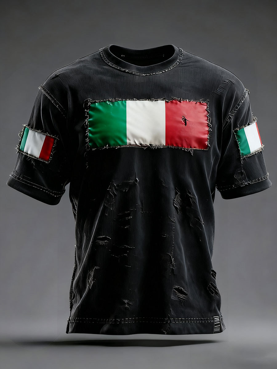 Maglietta casual da uomo con stampa italiana