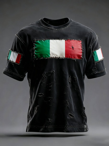 Maglietta casual da uomo con stampa italiana