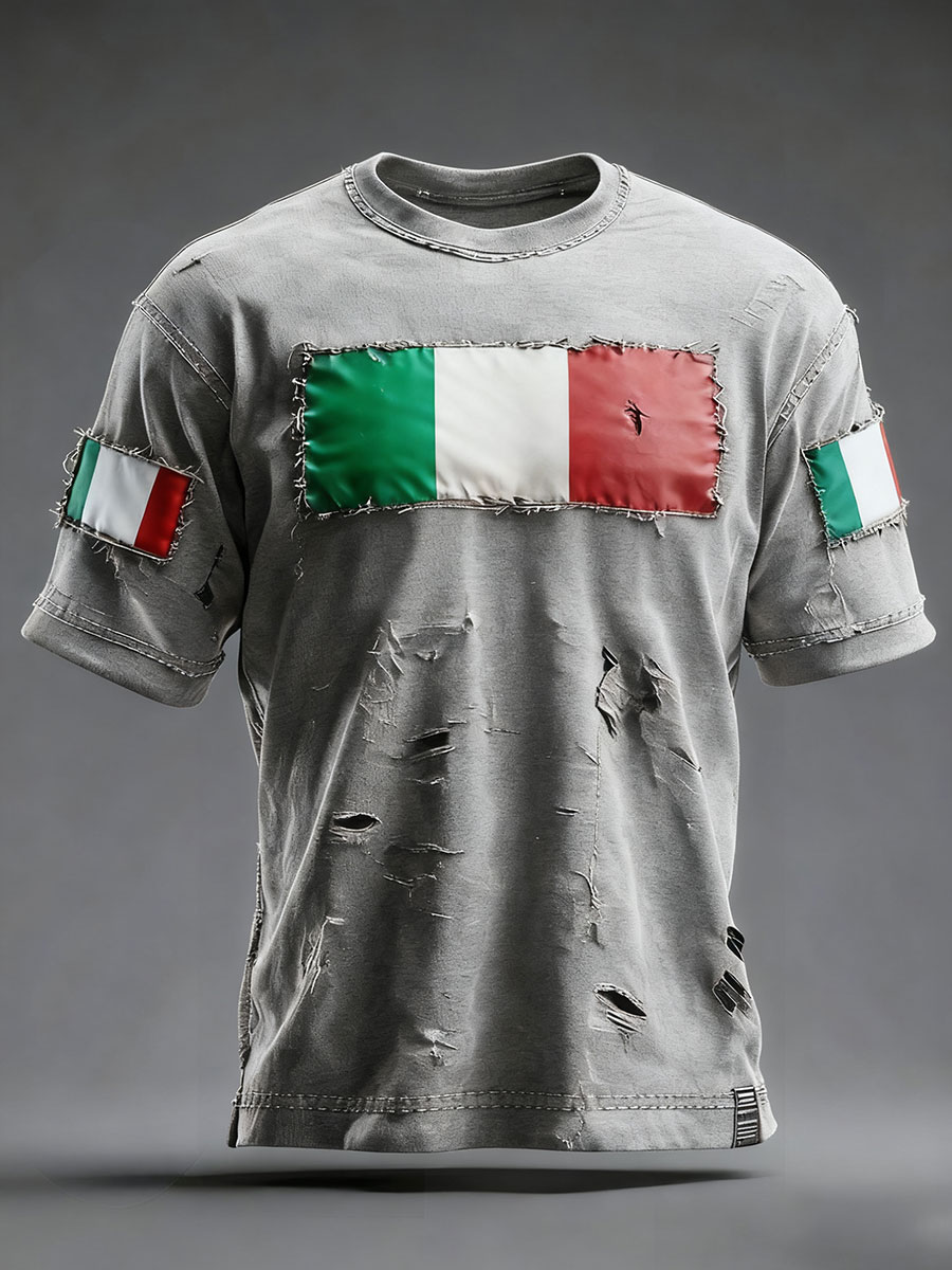 Maglietta casual da uomo con stampa italiana