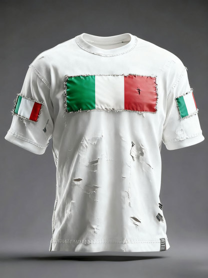 Maglietta casual da uomo con stampa italiana