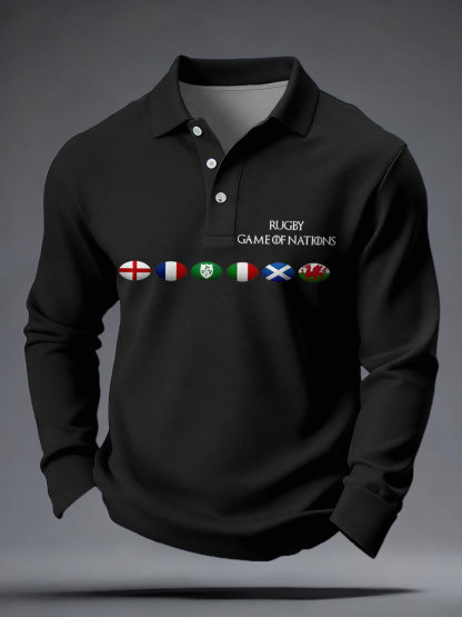 Top casual stampati da uomo con amanti del rugby