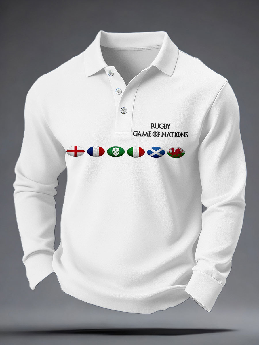 Top casual stampati da uomo con amanti del rugby