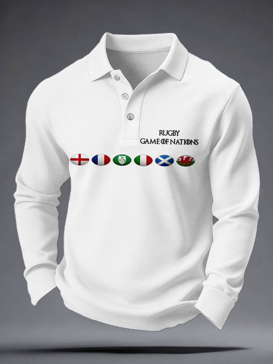 Top casual stampati da uomo con amanti del rugby