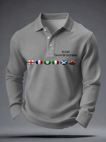 Top casual stampati da uomo con amanti del rugby