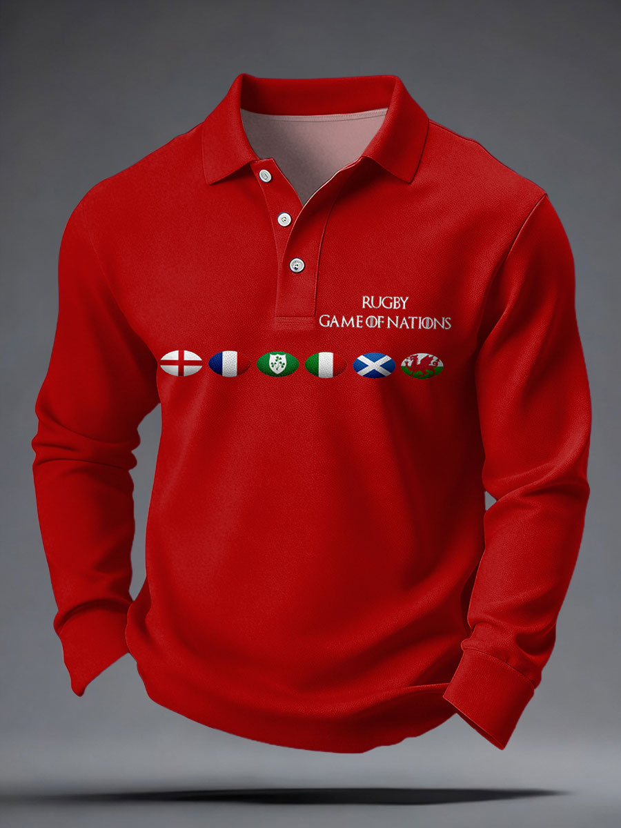 Top casual stampati da uomo con amanti del rugby