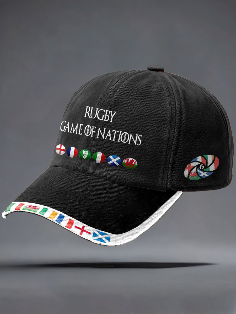Cappello stampato per amanti delle nazioni di rugby unisex