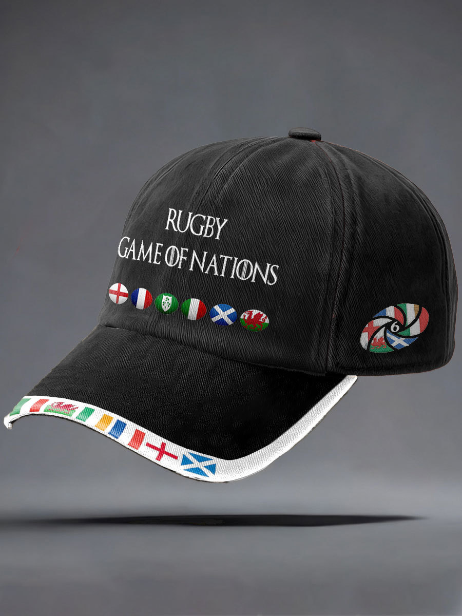 Cappello stampato per amanti delle nazioni di rugby unisex