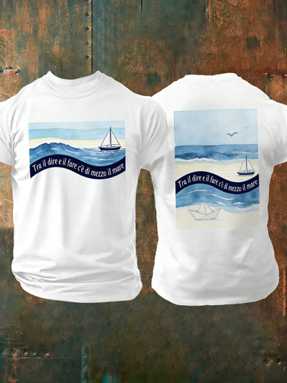 T-Shirt Uomo Con Proverbio Italiano-Stampa Ispirata