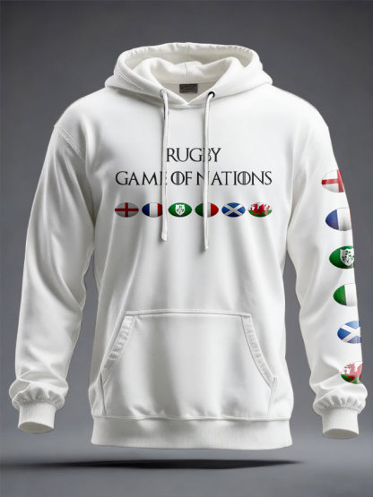 Felpa con cappuccio con stampa Unisex 6 Nazioni Rugby Lover