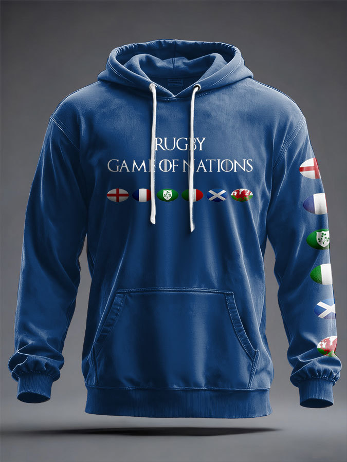 Felpa con cappuccio con stampa Unisex 6 Nazioni Rugby Lover