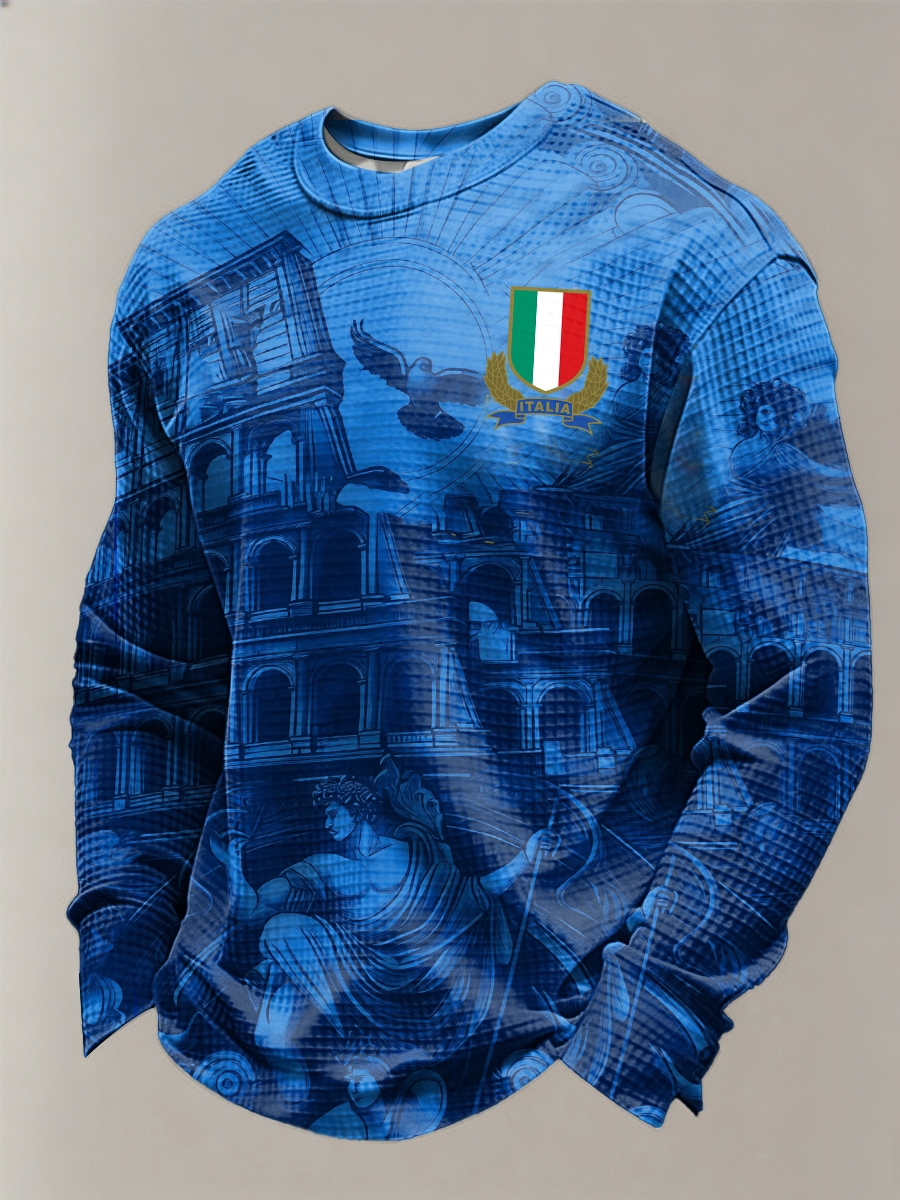 Felpa waffle maschile Italia rugby
