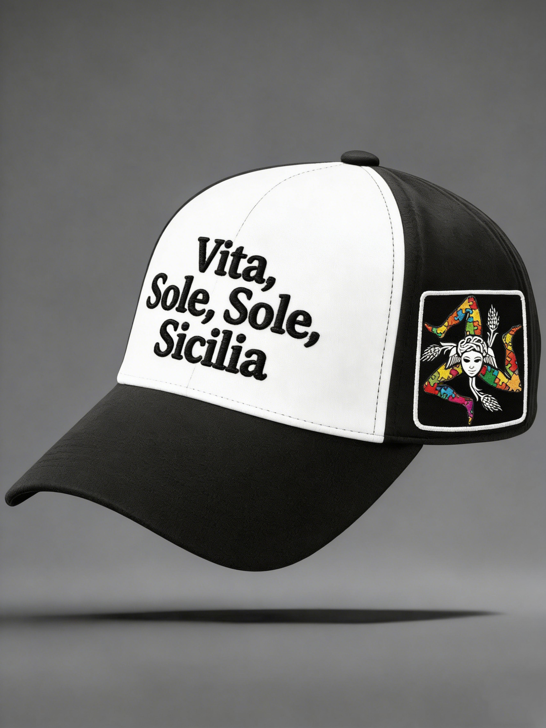 Cappello in stile business unisex con il motivo della Trinacria siciliana