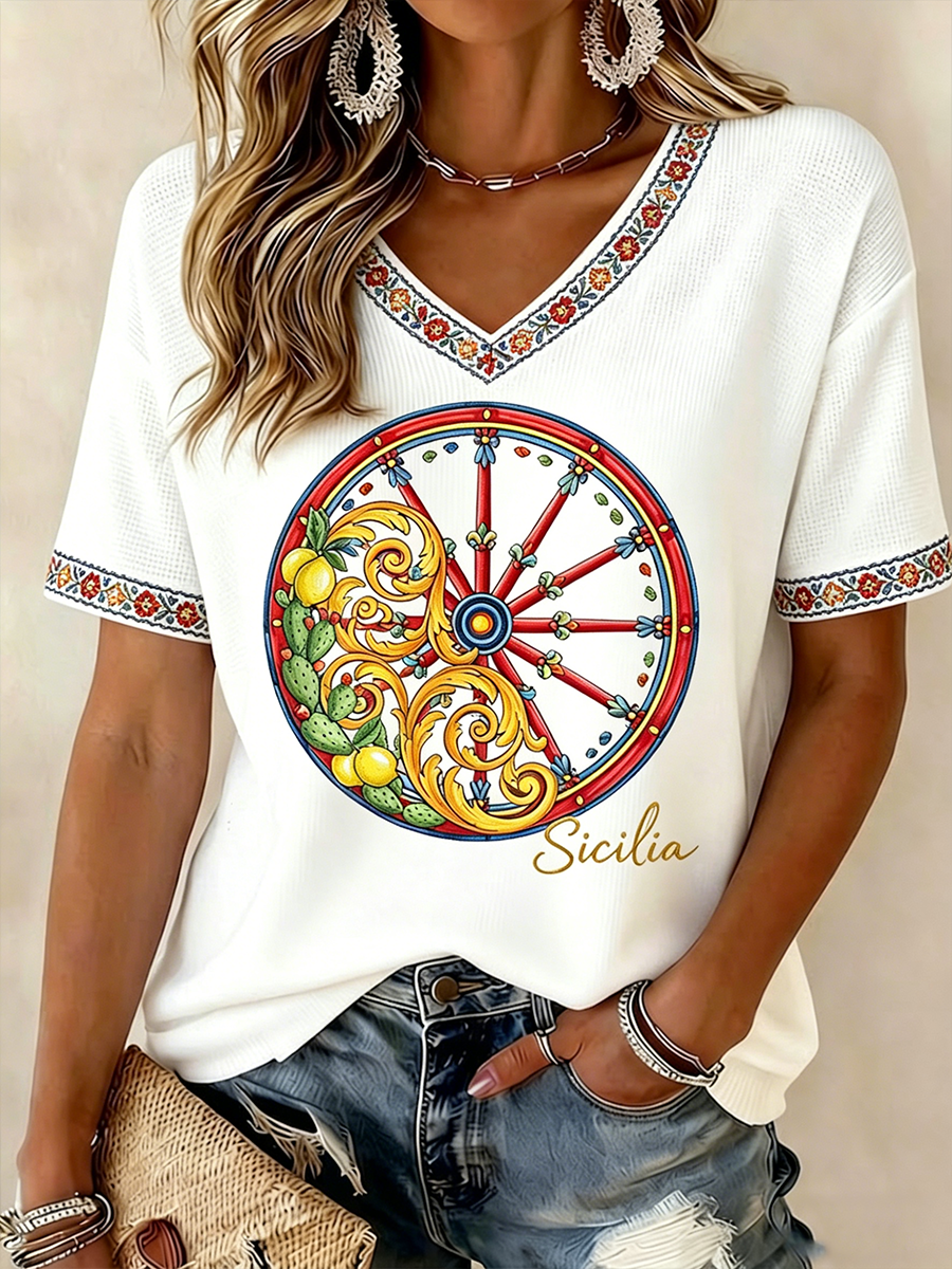 T-shirt da donna Carretto a maniche corte