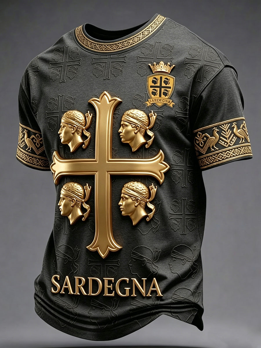 T-shirt da uomo Sardegna I Quattro Mori a maniche corte