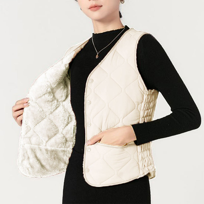 Gilet trapuntato leggero e caldo da donna
