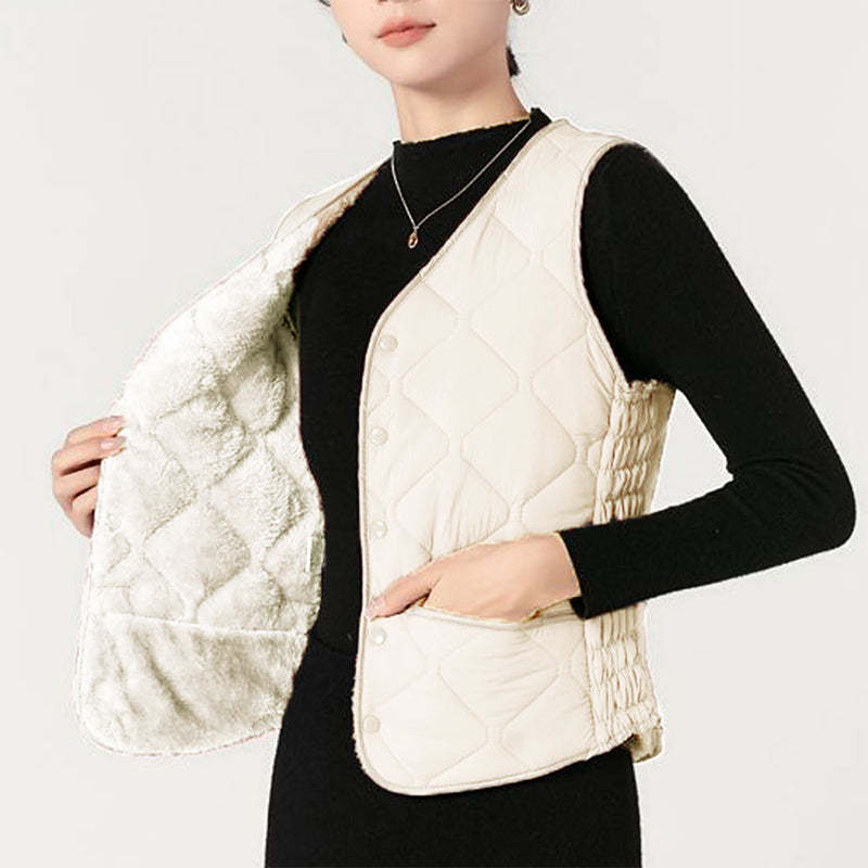 Gilet trapuntato leggero e caldo da donna