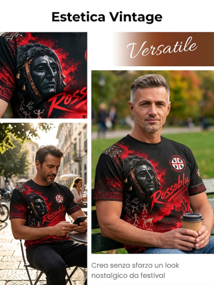Maglietta da uomo con stampa artistica a tema sardo