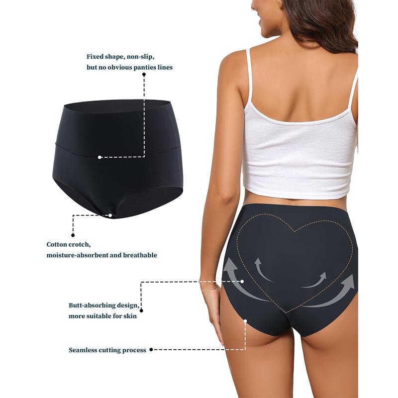Product Introduction of LEVAO Women's High-Waisted Seamless Panty, Soft Breathable Everyday Fit, Minimalist Womenswear, Full Coverage Basics, Multi 6-Pack S-XXL 6