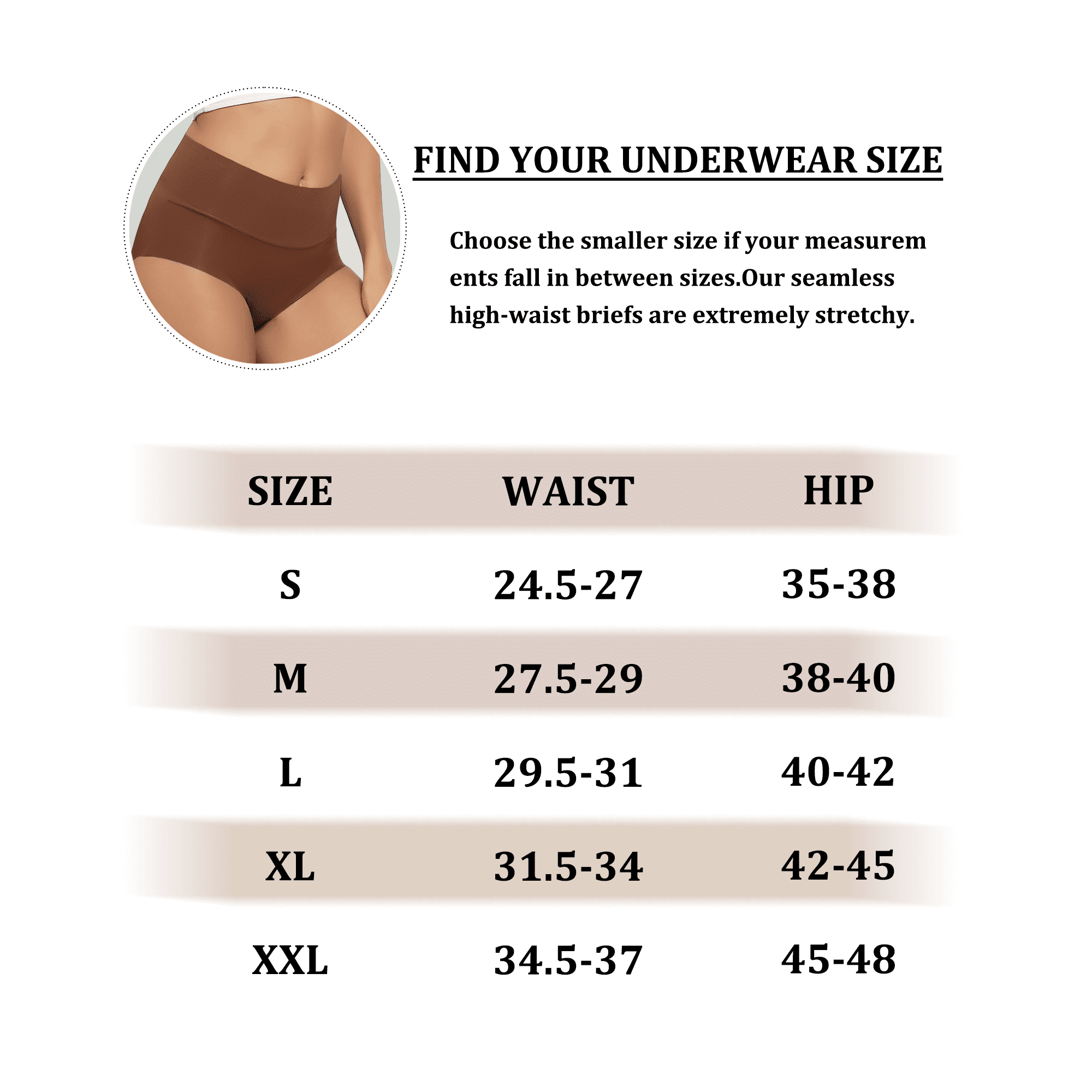 AWAYTR Women Underwear High Waist Underwear Seamless Panties No Show Invisible Briefs 6 Pack S-2XL