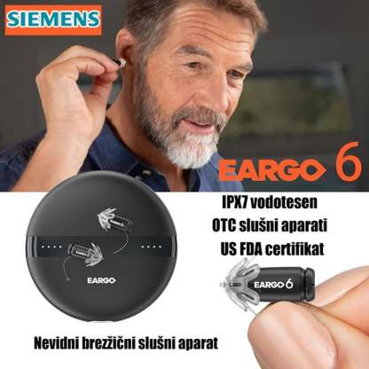 ✨Slušni aparat Siemens EARGO 7 brez recepta: neviden, polnilni, fleksibilen CIC, odobren s strani FDA.