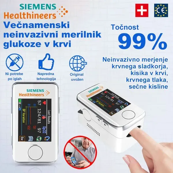 2025 Siemensov neinvazivni merilnik glukoze v krvi nova neboleča izkušnja