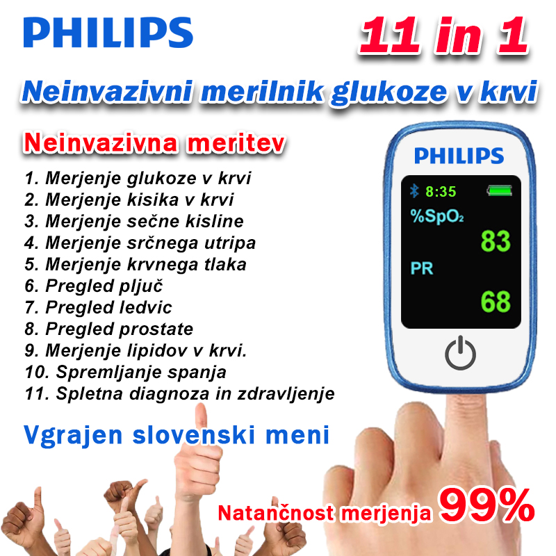 [Philips Healthcare] 11-v-1 neinvazivni glukometer (merjenje glukoze v krvi itd.)