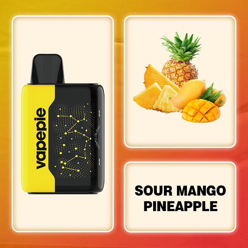 SOUR MANGO PINEAPPLE - VAPEPIE 25000 PUFFS - Star Sky Curved Screen