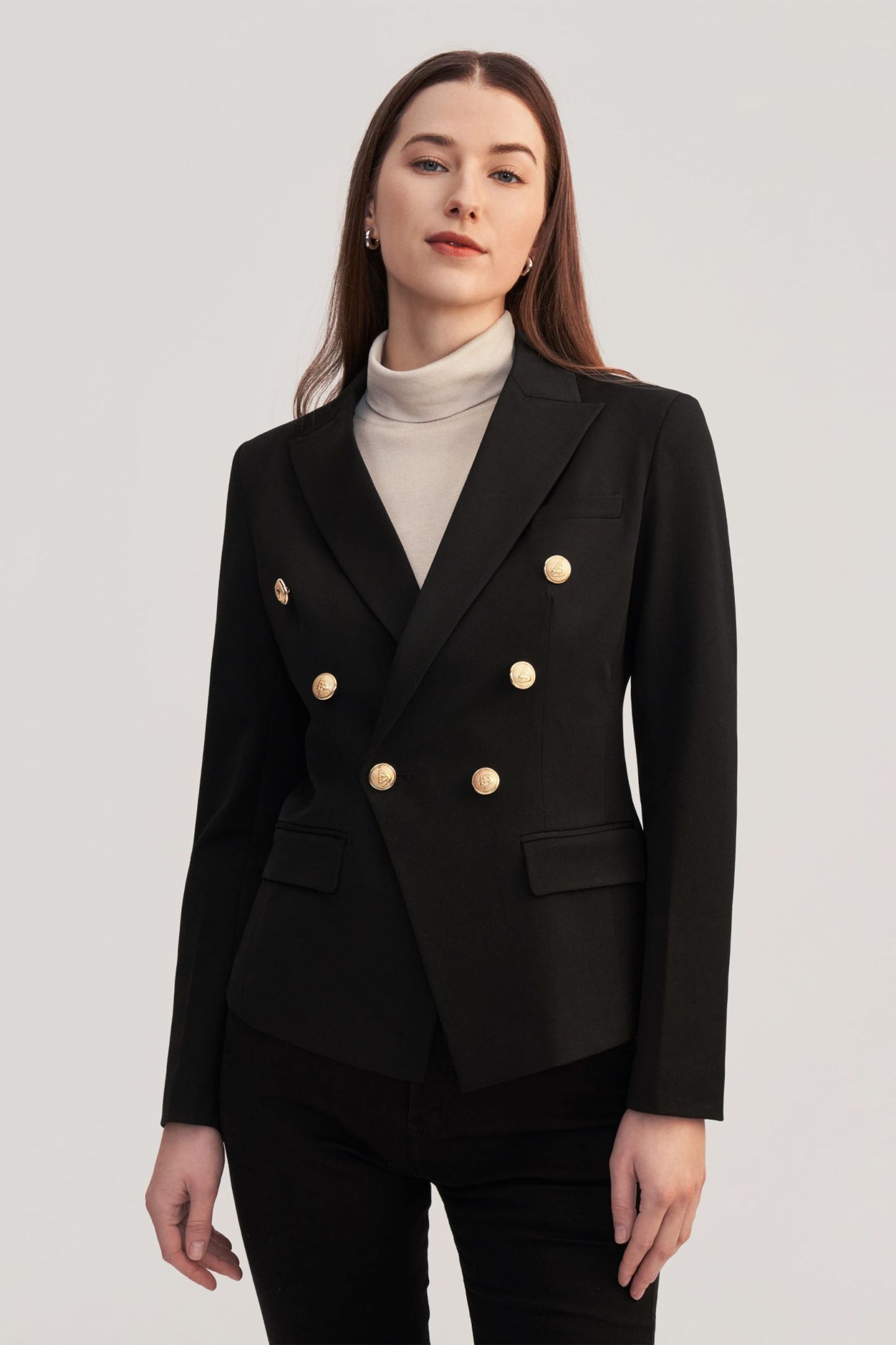 Classic Double Breasted Slim Blazer For Women