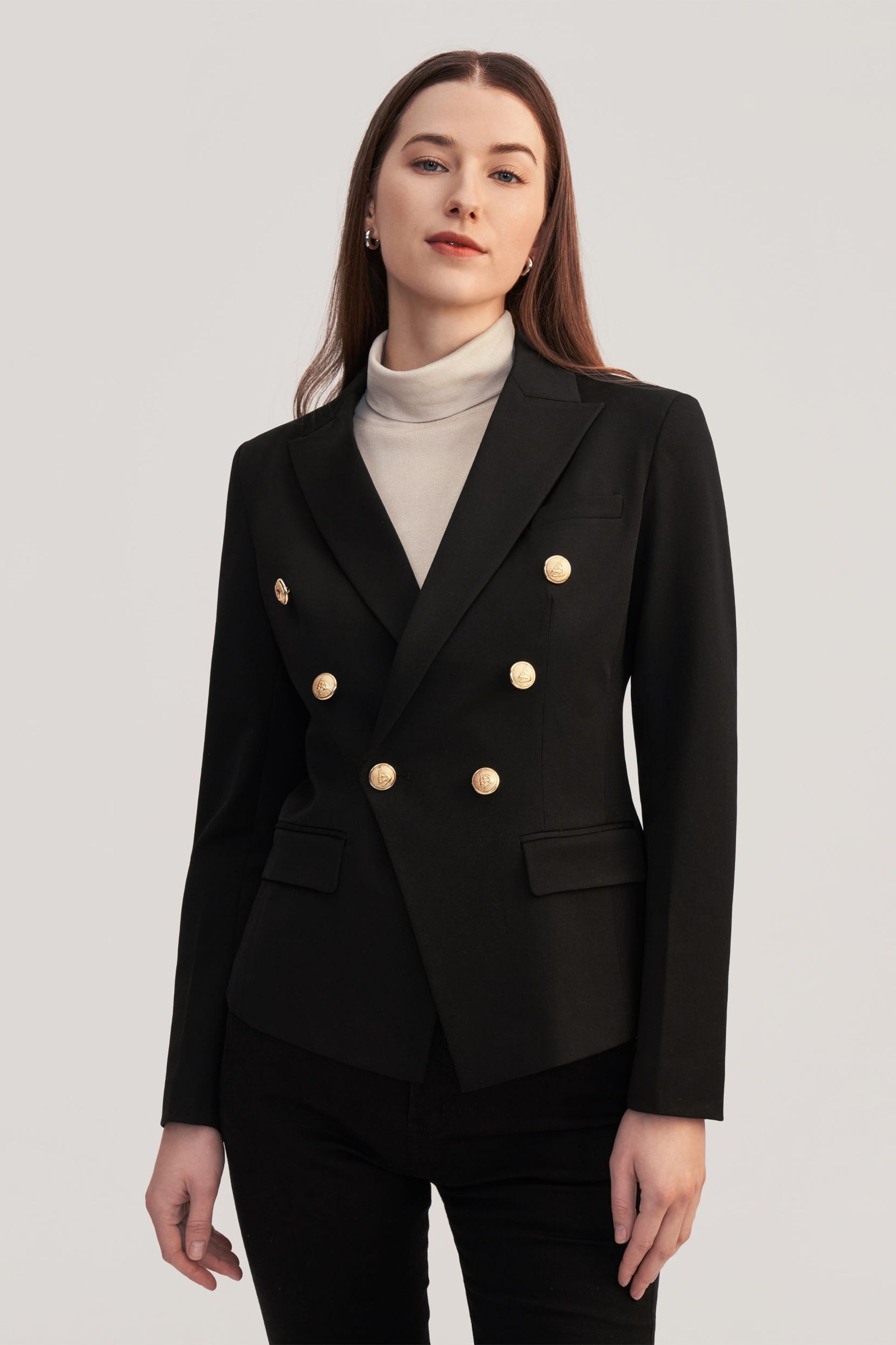 Classic Double Breasted Slim Blazer For Women