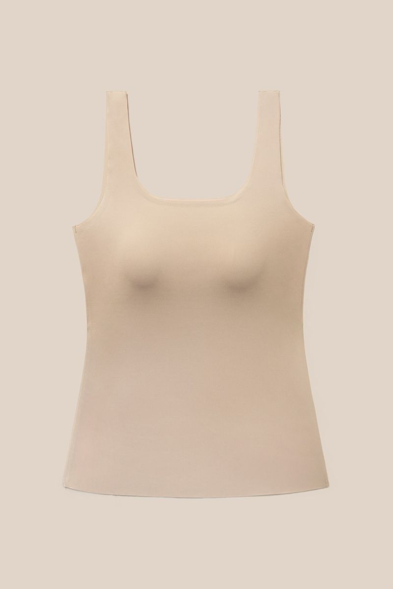One-Size U-Neck Silk Camisole with Built-in Bra – LILYSILK Factory
