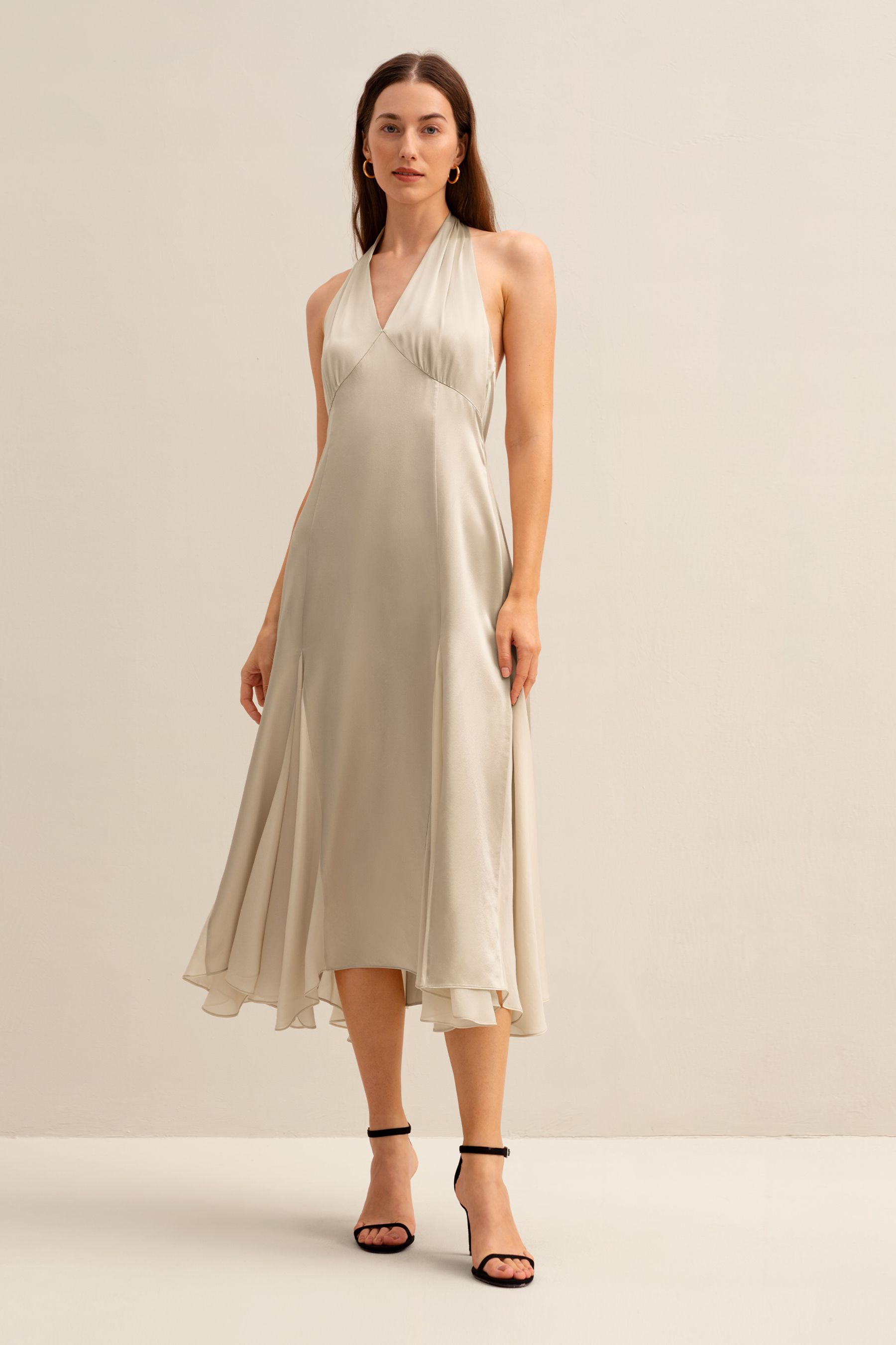 Golden Cocoon Bias Dress – LILYSILK Factory